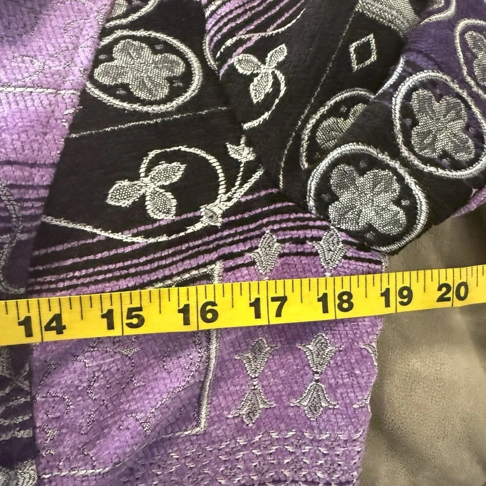 Womens Purple Geometric Textured‎ Patchwork Blazer Jacket S Tapestry